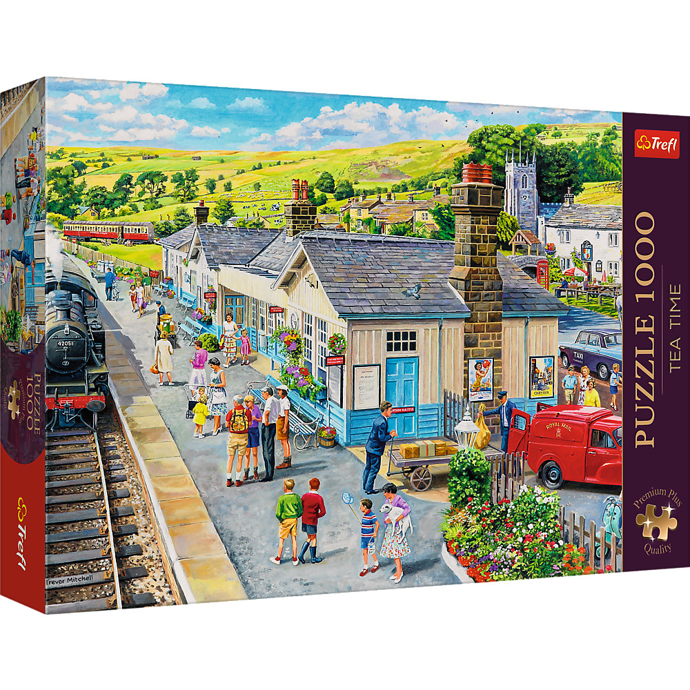 TREFL Premium Plus Jigsaw จิ๊กซอว์ 1000 ชิ้น รุ่น The Village Station (68.3x48 cm.) ผลิตและนำเข้าจากยุโรป พร้อมส่ง