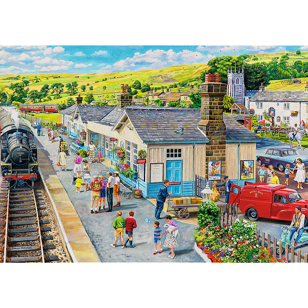 TREFL Premium Plus Jigsaw จิ๊กซอว์ 1000 ชิ้น รุ่น The Village Station (68.3x48 cm.) ผลิตและนำเข้าจากยุโรป พร้อมส่ง