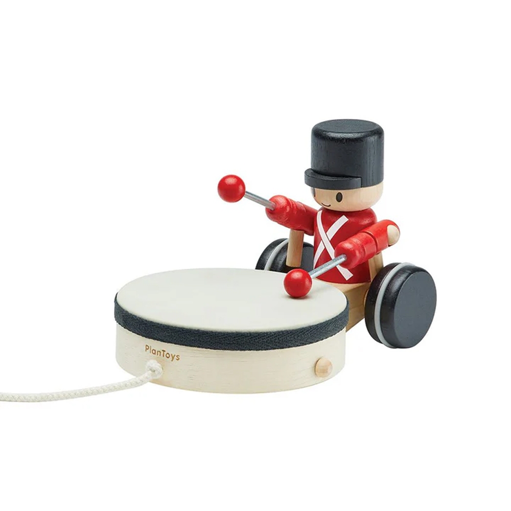 PlanToys ของเล่นไม้ แปลนทอยส์ ทหารตีกลอง ของเล่นลากจูง Pull Along Drummer (1y+)
