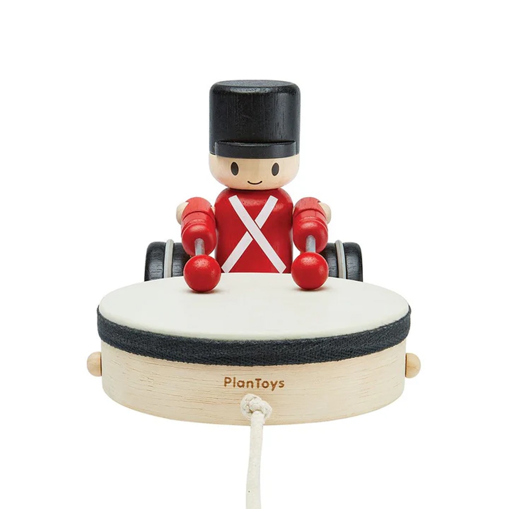 PlanToys ของเล่นไม้ แปลนทอยส์ ทหารตีกลอง ของเล่นลากจูง Pull Along Drummer (1y+)