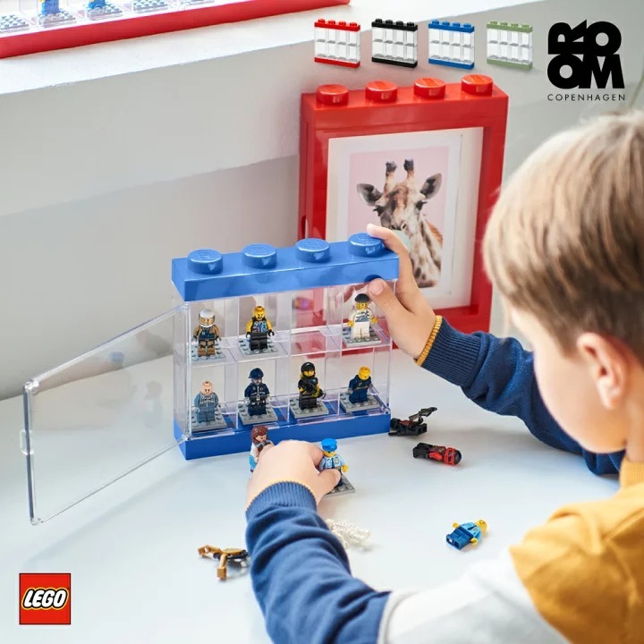 LEGO Minifigure Display Case 8 BLUE เคสโชว์ มินิฟิกเกอร์ เลโก้ สีน้ำเงิน (8 ช่อง) ลิขสิทธิ์แท้