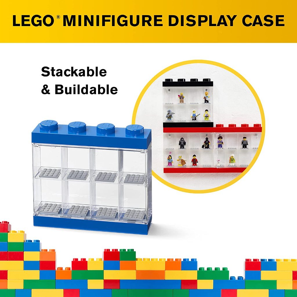 LEGO Minifigure Display Case 8 BLUE เคสโชว์ มินิฟิกเกอร์ เลโก้ สีน้ำเงิน (8 ช่อง) ลิขสิทธิ์แท้
