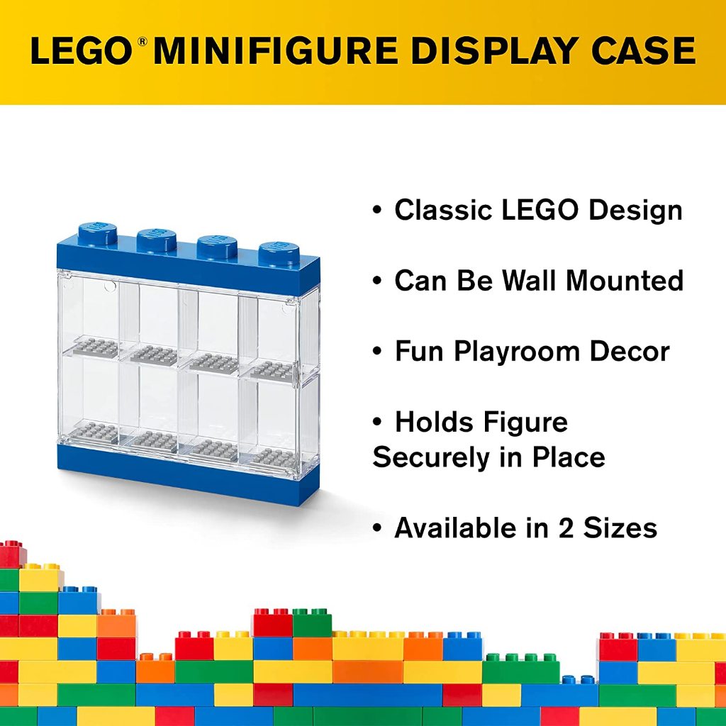 LEGO Minifigure Display Case 8 BLUE เคสโชว์ มินิฟิกเกอร์ เลโก้ สีน้ำเงิน (8 ช่อง) ลิขสิทธิ์แท้