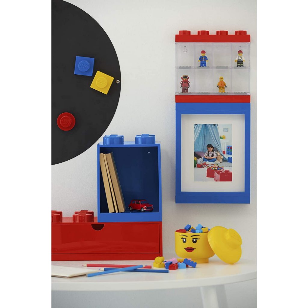LEGO Minifigure Display Case 8 BLUE เคสโชว์ มินิฟิกเกอร์ เลโก้ สีน้ำเงิน (8 ช่อง) ลิขสิทธิ์แท้
