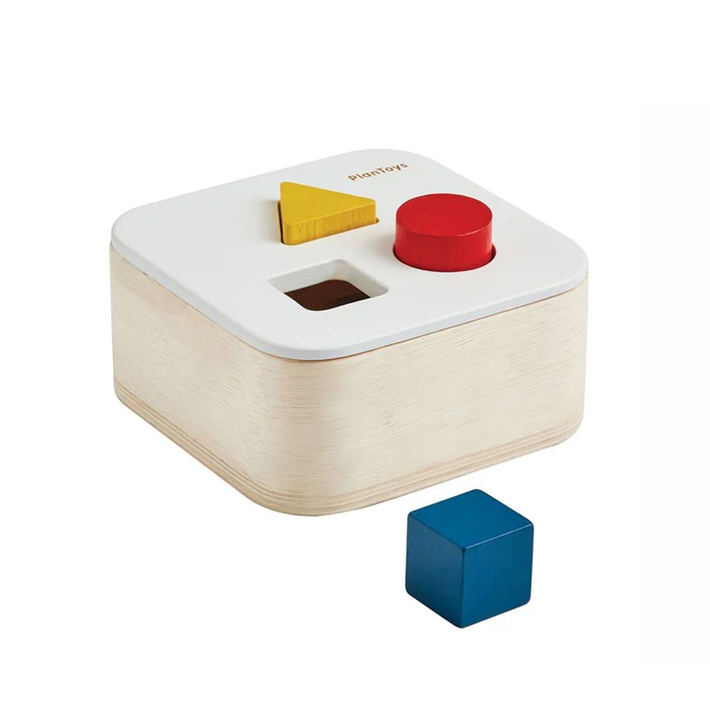 PlanToys ของเล่นไม้ แปลนทอยส์ หยอดบล็อก กล่องแยกรูปทรง เสริมพัฒนาการ Shape & Sort It Out Bin (1y+)