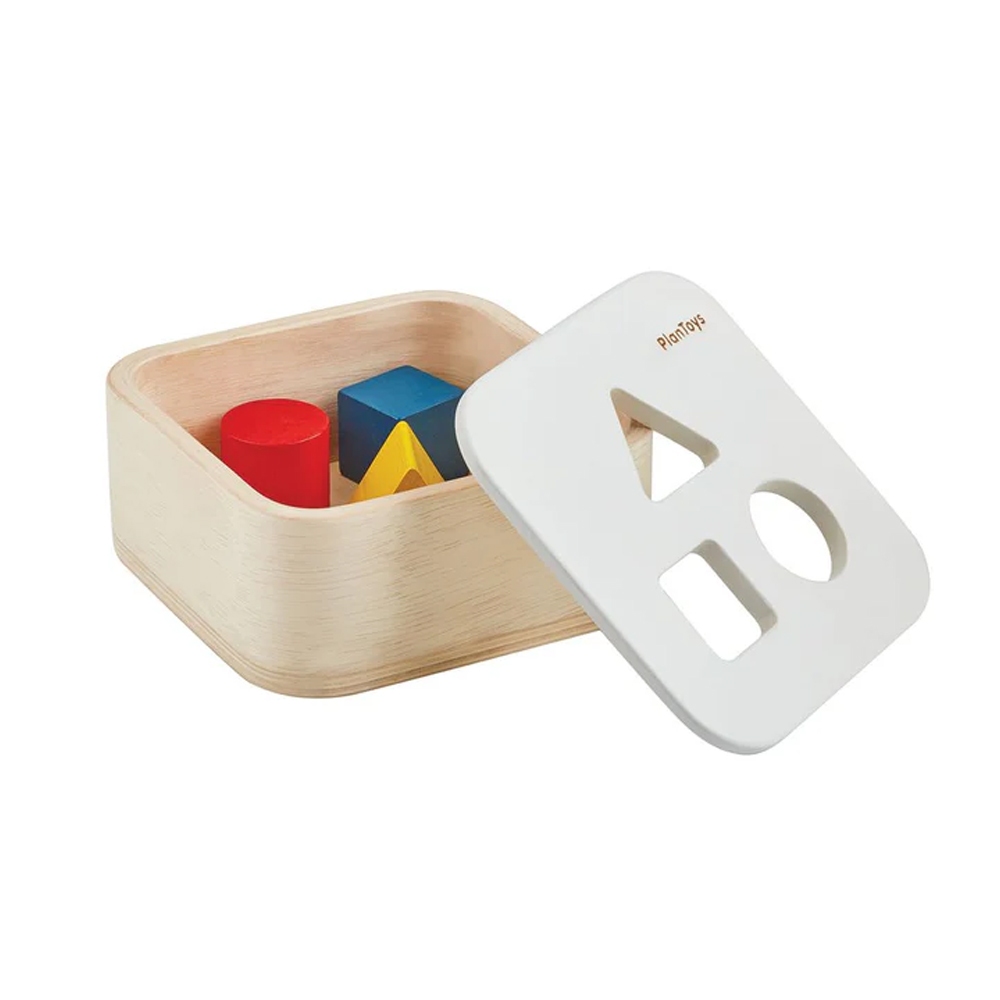 PlanToys ของเล่นไม้ แปลนทอยส์ หยอดบล็อก กล่องแยกรูปทรง เสริมพัฒนาการ Shape & Sort It Out Bin (1y+)