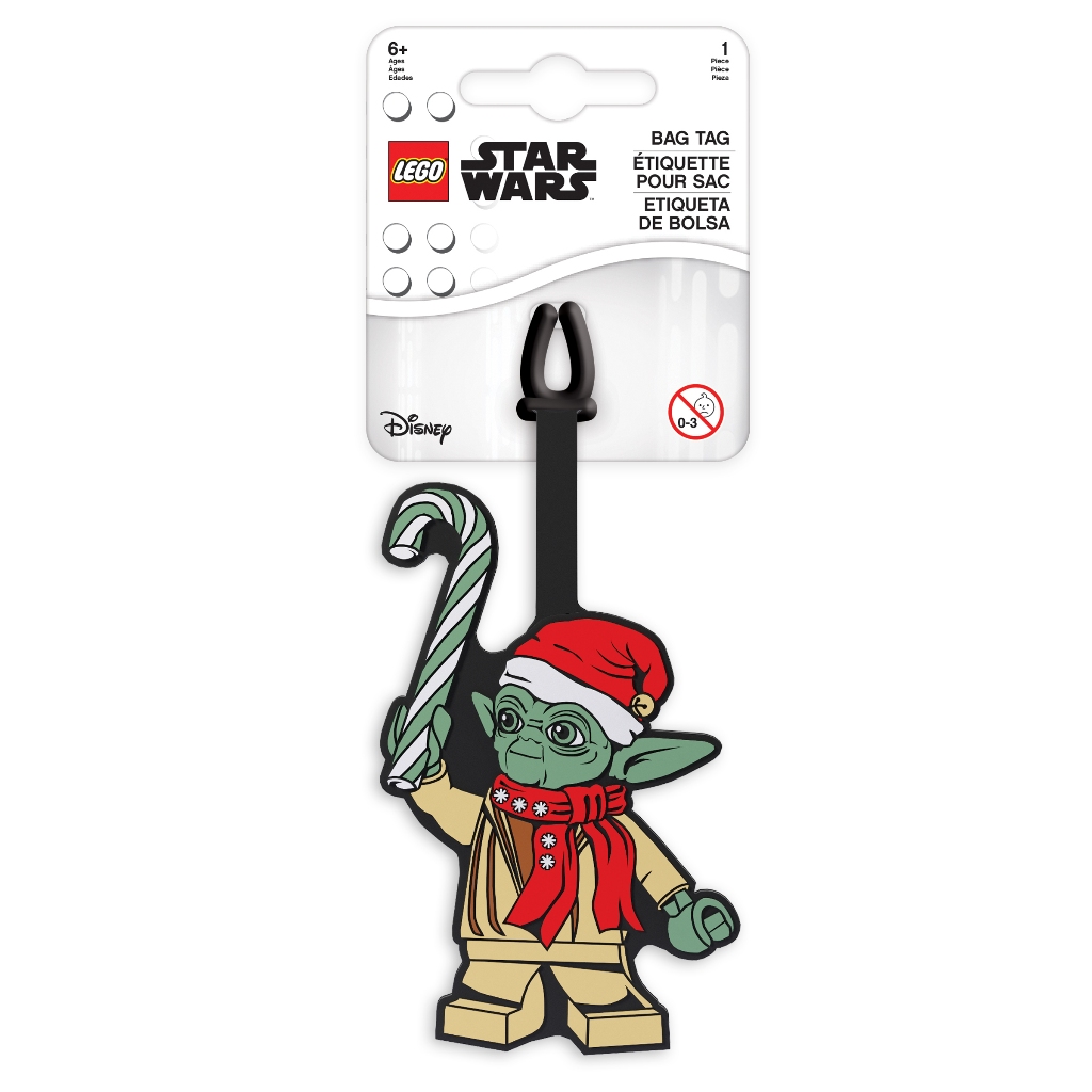 LEGO Bag Tag ป้ายติดกระเป๋า ป้ายห้อยกระเป๋า เลโก้ สตาร์สวอร์ส รุ่น Star Wars Yoda Christmas ลิขสิทธิ์แท้
