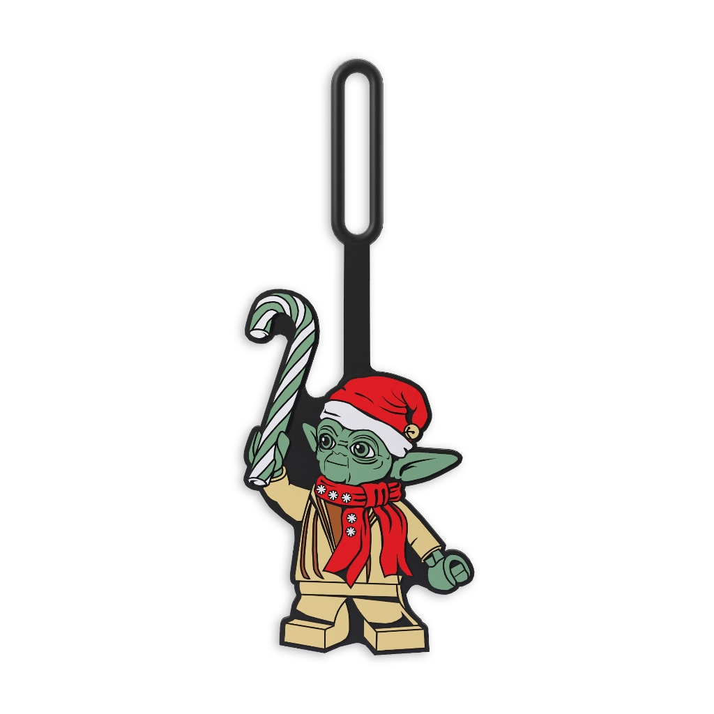 LEGO Bag Tag ป้ายติดกระเป๋า ป้ายห้อยกระเป๋า เลโก้ สตาร์สวอร์ส รุ่น Star Wars Yoda Christmas ลิขสิทธิ์แท้