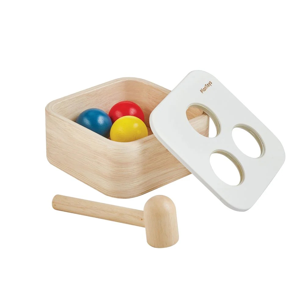 PlanToys ของเล่นไม้ แปลนทอยส์ กล่องตอกลูกบอล ทุบบอล เสริมพัฒนาการ Punch & Drop Bin (1y+)