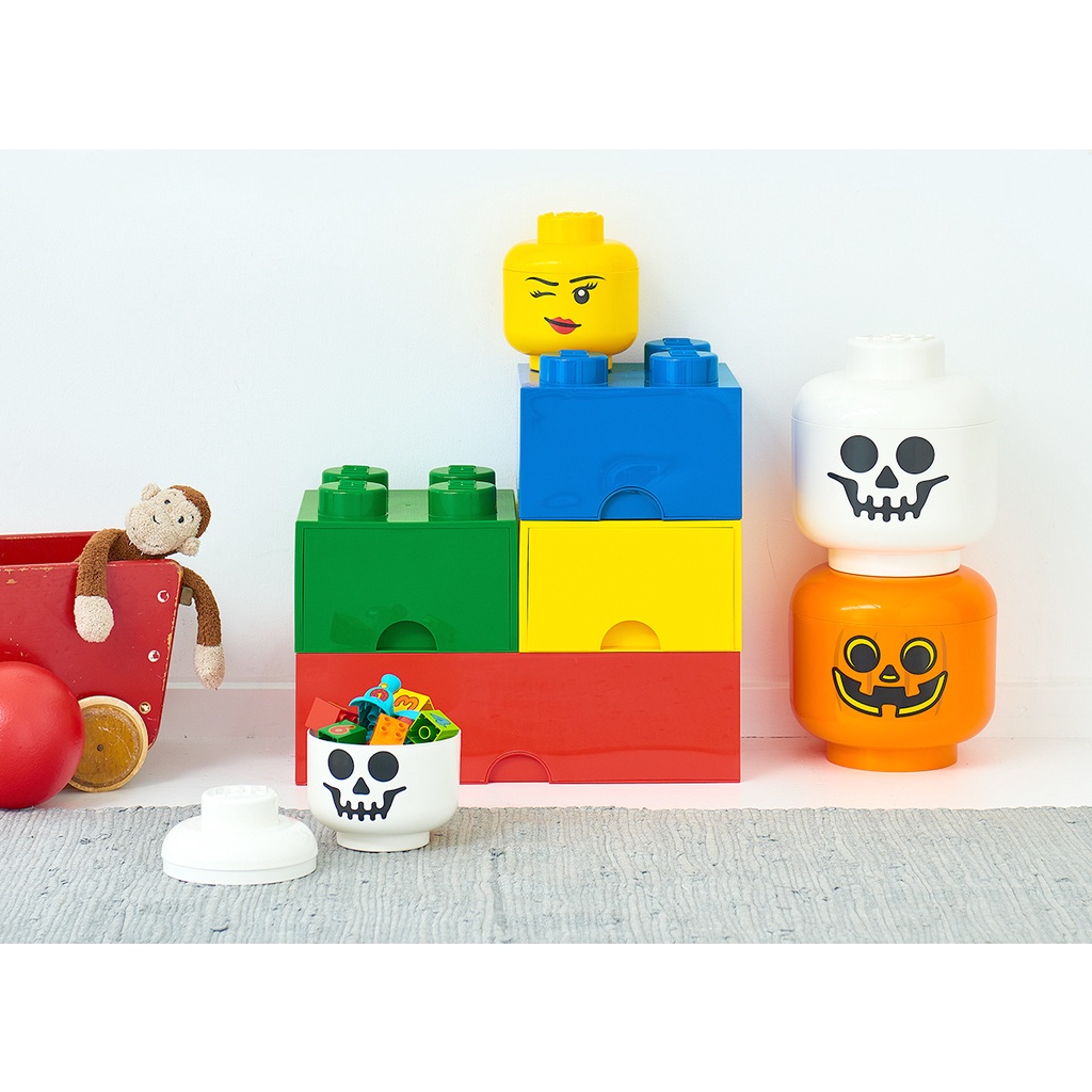 LEGO Storage Drawer Brick 4 Yellow กล่องเลโก้ มีลิ้นชัก กล่องอเนกประสงค์ สีเหลือง 25x25x18 cm