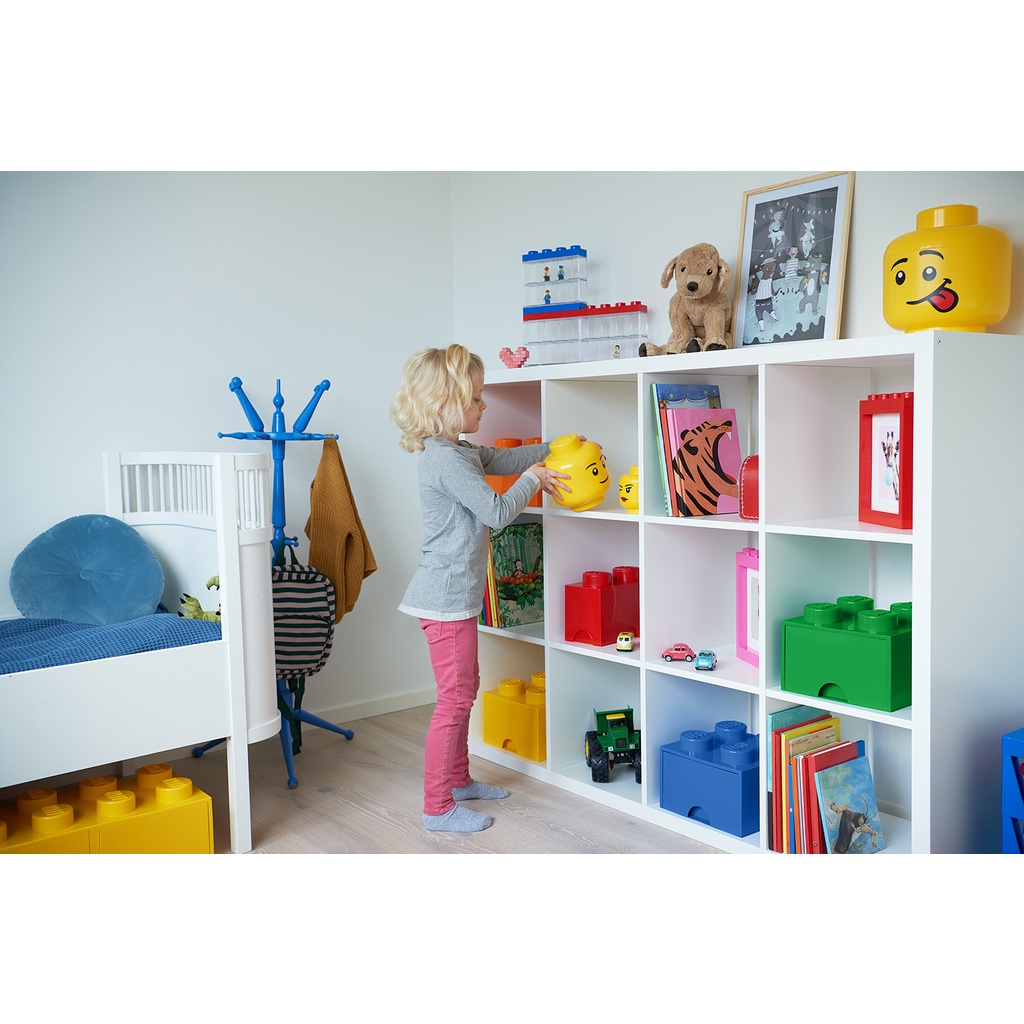LEGO Storage Drawer Brick 4 Yellow กล่องเลโก้ มีลิ้นชัก กล่องอเนกประสงค์ สีเหลือง 25x25x18 cm