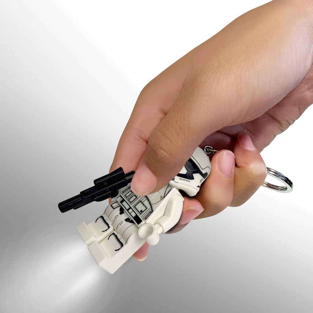 LEGO พวงกุญแจไฟฉาย เลโก้ Star Wars สตาร์วอร์ส First Order Stormtrooper with Blaster LED Keychain ลิขสิทธิ์แท้