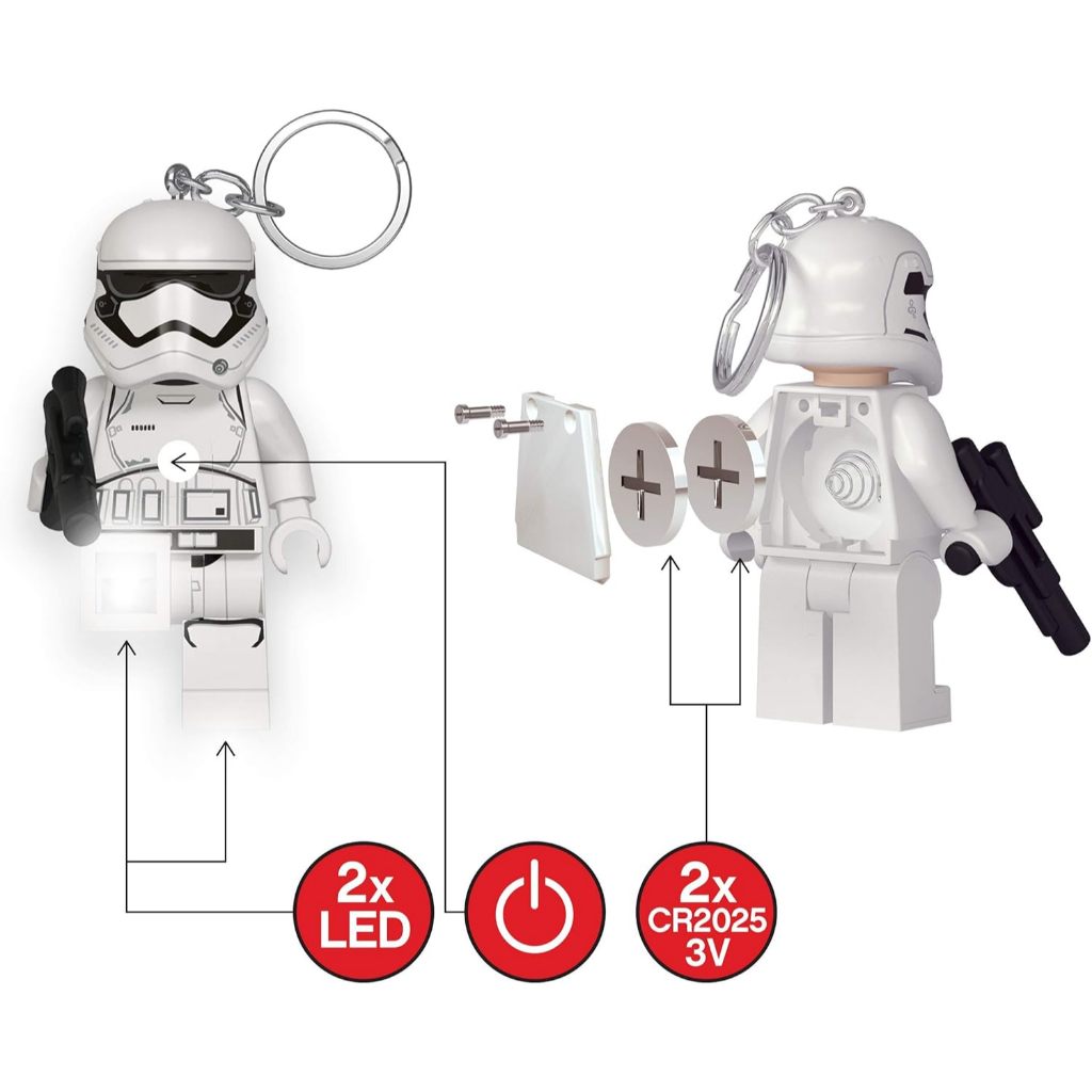 LEGO พวงกุญแจไฟฉาย เลโก้ Star Wars สตาร์วอร์ส First Order Stormtrooper with Blaster LED Keychain ลิขสิทธิ์แท้