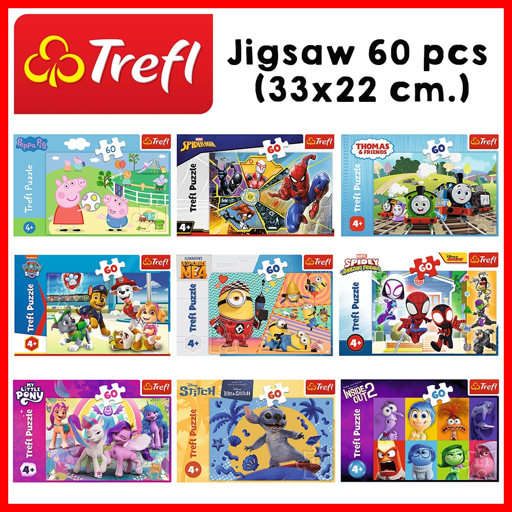TREFL Jigsaw จิ๊กซอว์เด็ก จิ๊กซอว์ดิสนี่ย์ 60 ชิ้น Disney Mickey Peppa Pig Minions ของแท้ ผลิตและนำเข้าจากยุโรป(4ปี+)