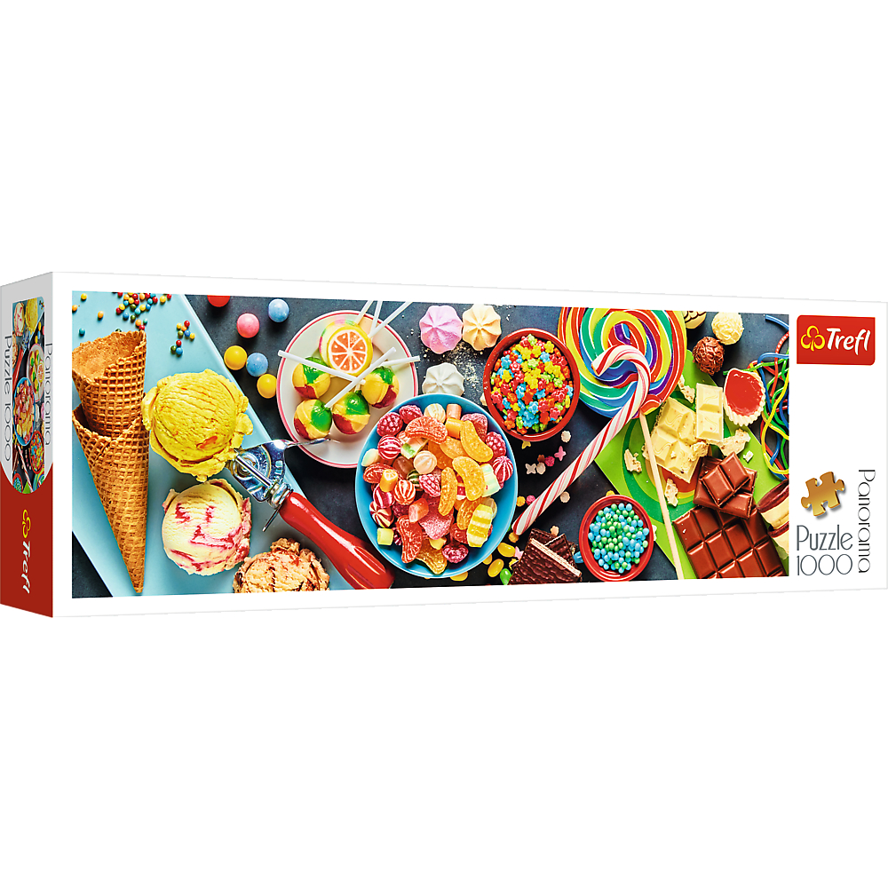 TREFL Jigsaw Panorama จิ๊กซอว์ 1000 ชิ้น รุ่น Sweet delights (97x34 cm.) ผลิตและนำเข้าจากยุโรป