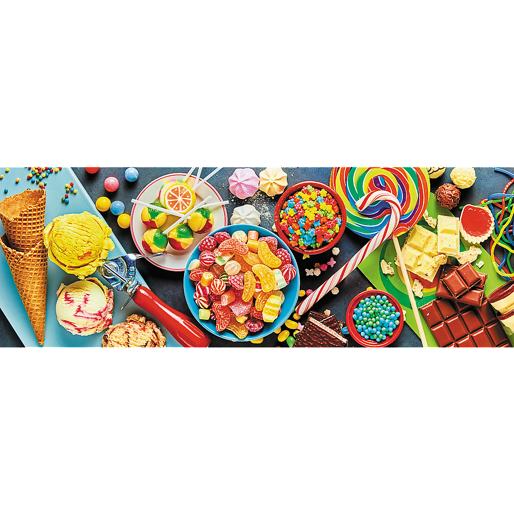TREFL Jigsaw Panorama จิ๊กซอว์ 1000 ชิ้น รุ่น Sweet delights (97x34 cm.) ผลิตและนำเข้าจากยุโรป