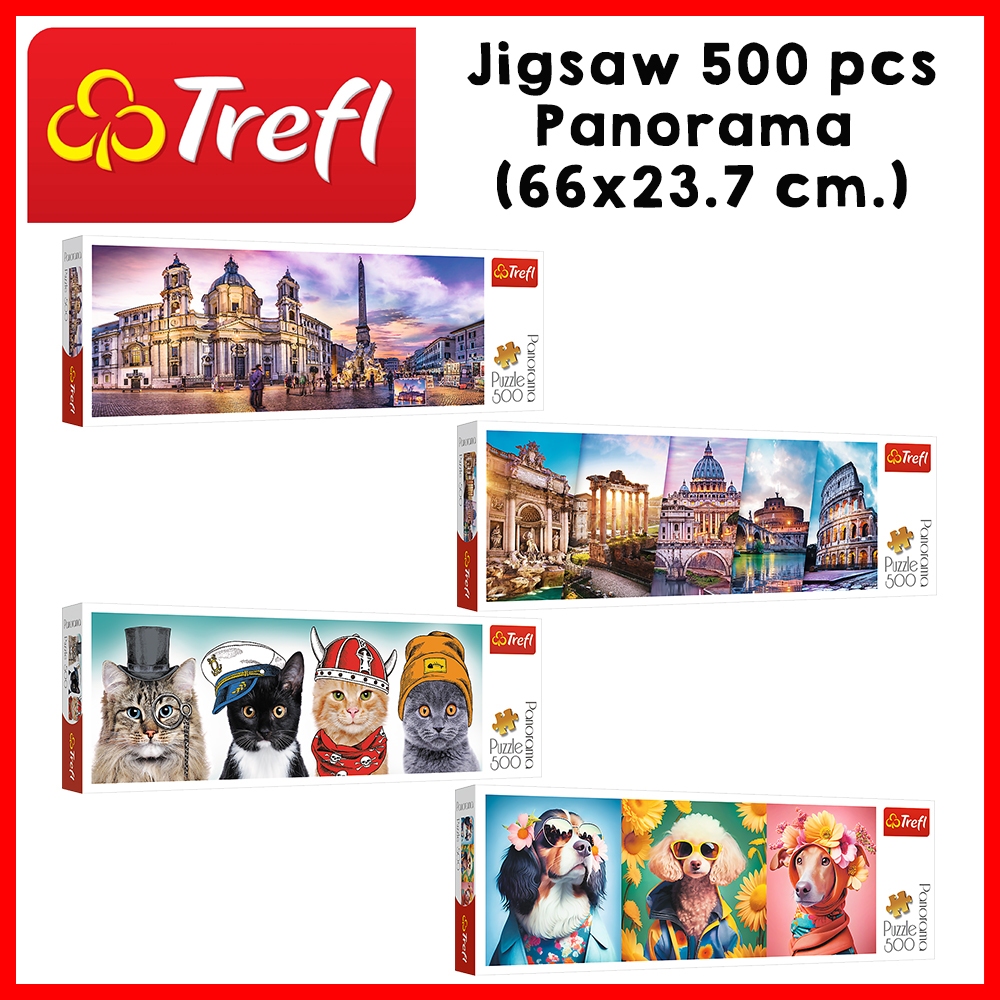 TREFL Jigsaw Panorama 500 pcs จิ๊กซอว์ แนวนอน 500 ชิ้น (66x23.7 cm.) ผลิตและนำเข้าจากยุโรป พร้อมส่ง