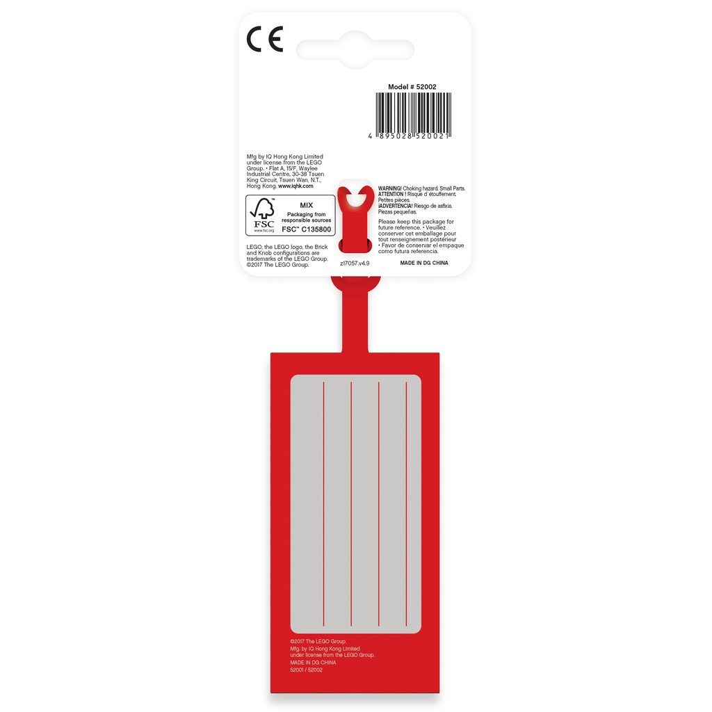 LEGO Bag Tag Red ป้ายติดกระเป๋า เลโก้ สไตล์ คลาสสิก สีแดง ของแท้