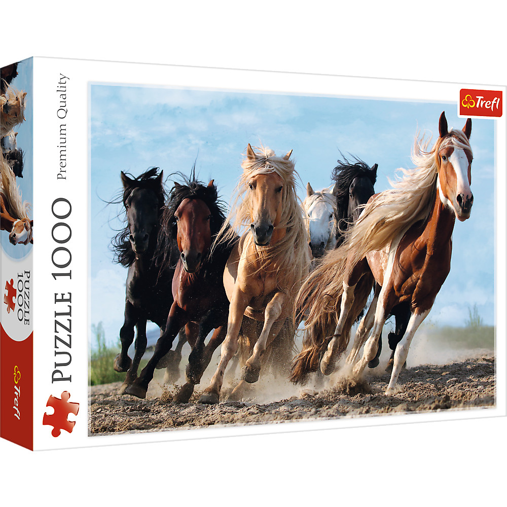 TREFL Jigsaw จิ๊กซอว์ 1000 ชิ้น รุ่น Galloping Horses (68.3x48 cm.) ผลิตและนำเข้าจากยุโรป พร้อมส่ง