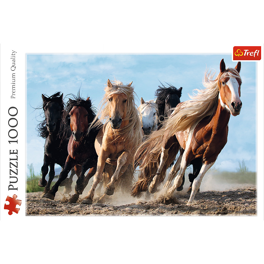 TREFL Jigsaw จิ๊กซอว์ 1000 ชิ้น รุ่น Galloping Horses (68.3x48 cm.) ผลิตและนำเข้าจากยุโรป พร้อมส่ง