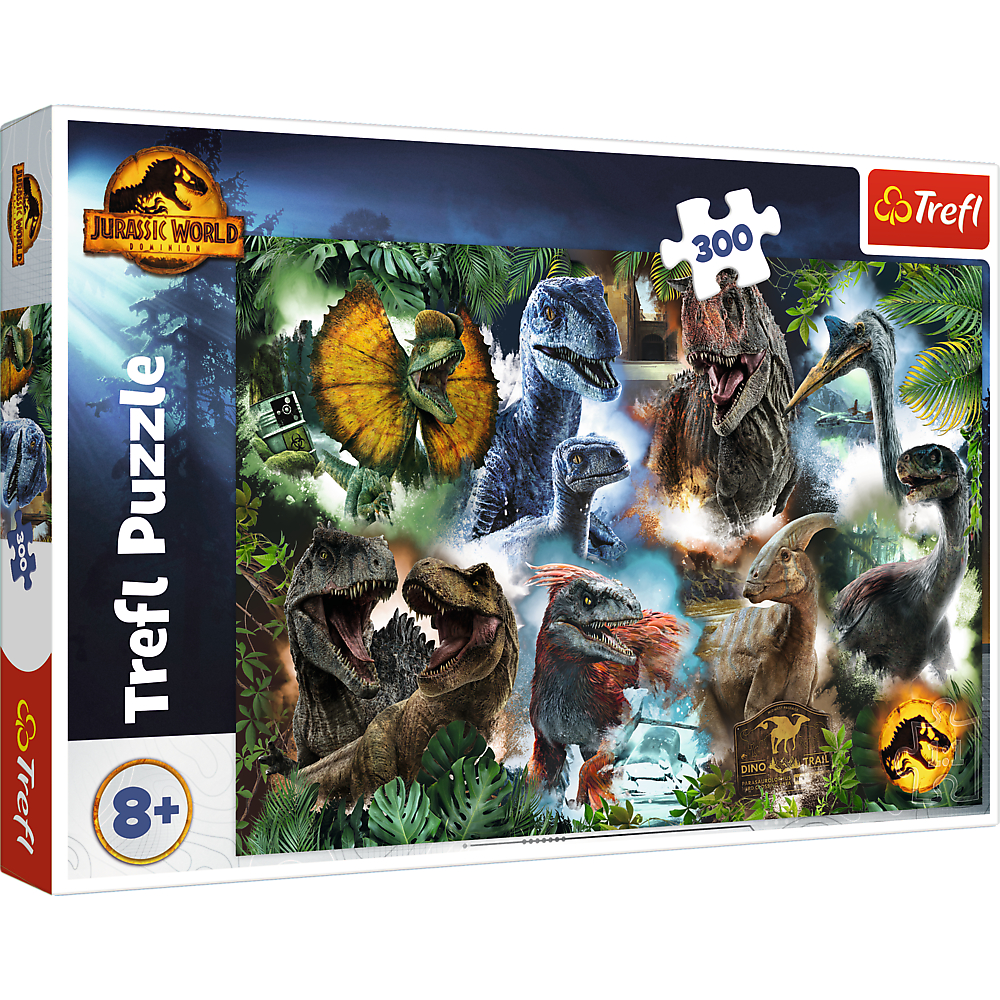 TREFL Jigsaw จิ๊กซอว์เด็ก 300 ชิ้น Favorite dinosaurs Jurassic Park ลิขสิทธิ์แท้ ผลิตและนำเข้าจากยุโรป (8ปี+)
