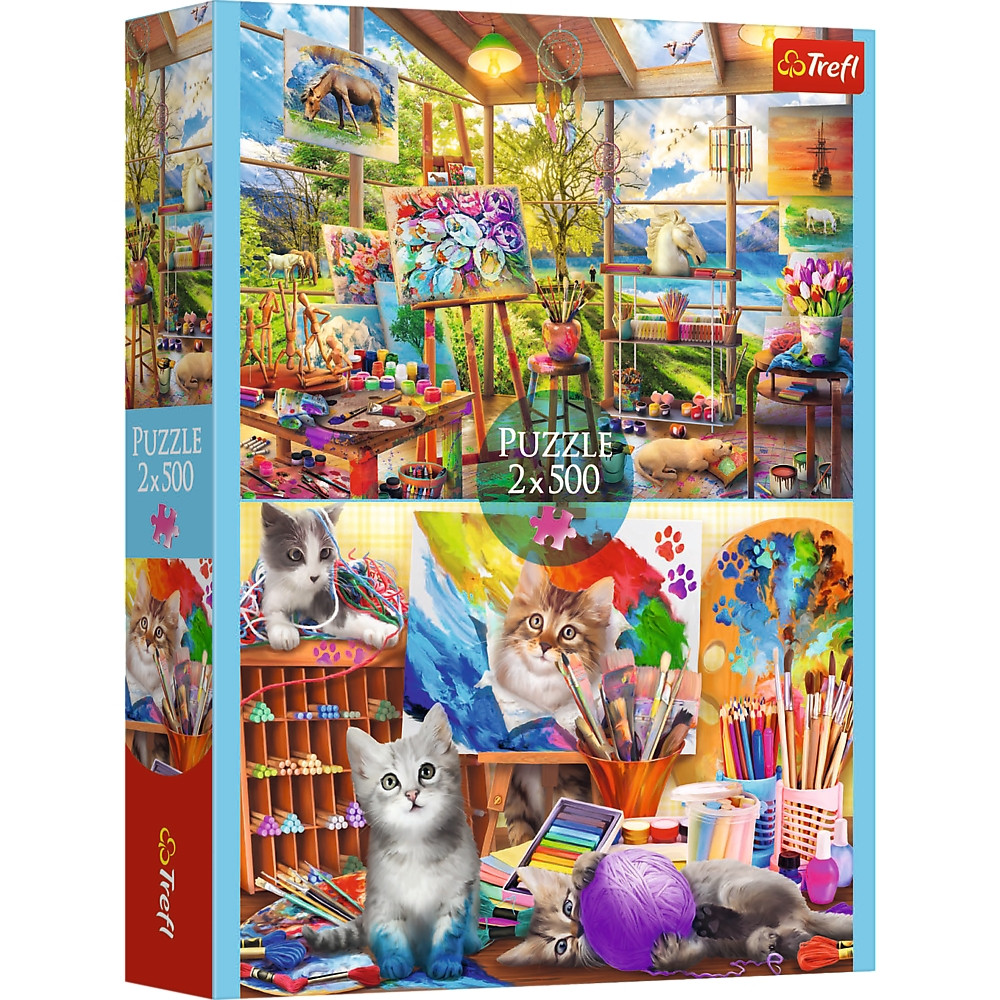 TREFL Premium Plus Jigsaw จิ๊กซอว์ 1000 ชิ้น (500ชิ้น 2 ภาพ) รุ่น The Art of Painting (48x34 cm.) ผลิตและนำเข้าจากยุโรป