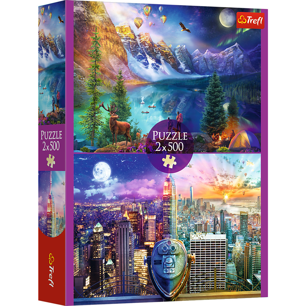 TREFL Premium Plus Jigsaw จิ๊กซอว์ 1000 ชิ้น (500ชิ้น 2 ภาพ) รุ่น American Tour (48x34 cm.) ผลิตและนำเข้าจากยุโรป