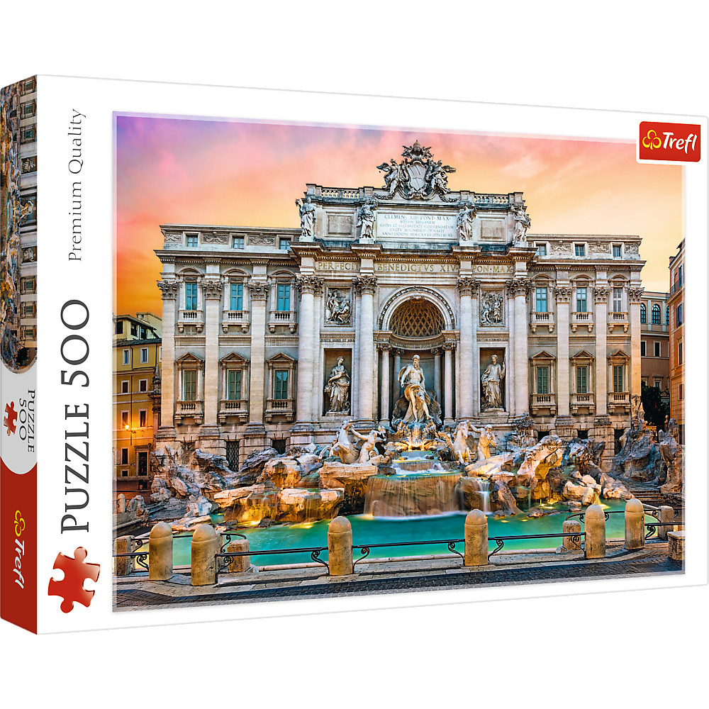 TREFL Jigsaw จิ๊กซอว์ จำนวน 500 ชิ้น รุ่น Fontanna di Trevi, Rome (48x34 cm.) ผลิตและนำเข้าจากยุโรป พร้อมส่ง