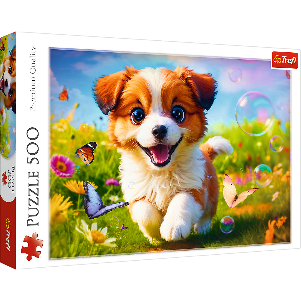TREFL Jigsaw จิ๊กซอว์ จำนวน 500 ชิ้น รุ่น Happy Puppy (48x34 cm.) ผลิตและนำเข้าจากยุโรป พร้อมส่ง
