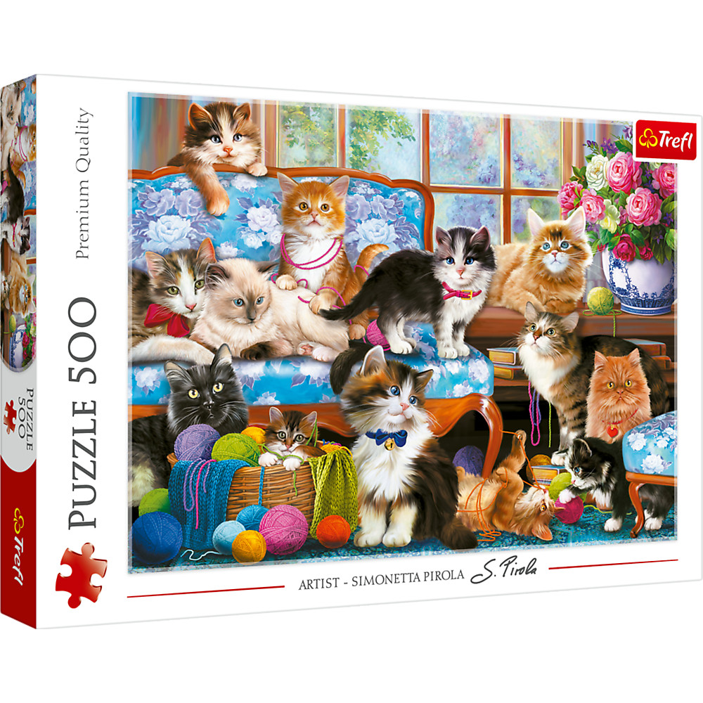 TREFL Jigsaw จิ๊กซอว์ จำนวน 500 ชิ้น รุ่น Cat Family (48x34 cm.) นำเข้าจากยุโรป พร้อมส่ง
