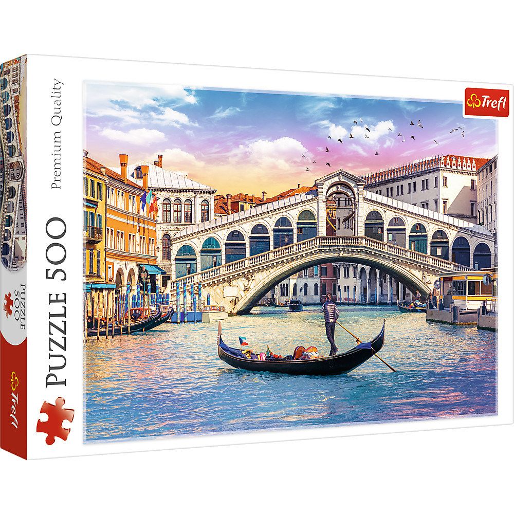 TREFL Jigsaw จิ๊กซอว์ 500 ชิ้น รุ่น Rialto Bridge, Venice (48x34 cm.) ผลิตและนำเข้าจากยุโรป พร้อมส่ง