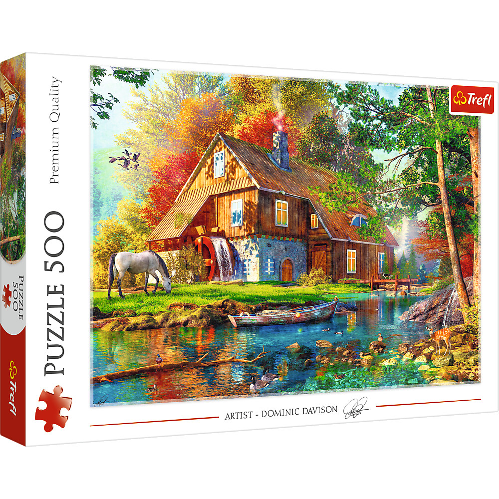 TREFL Jigsaw จิ๊กซอว์ 500 ชิ้น รุ่น Cottage by the river (48x34 cm.) ผลิตและนำเข้าจากยุโรป พร้อมส่ง