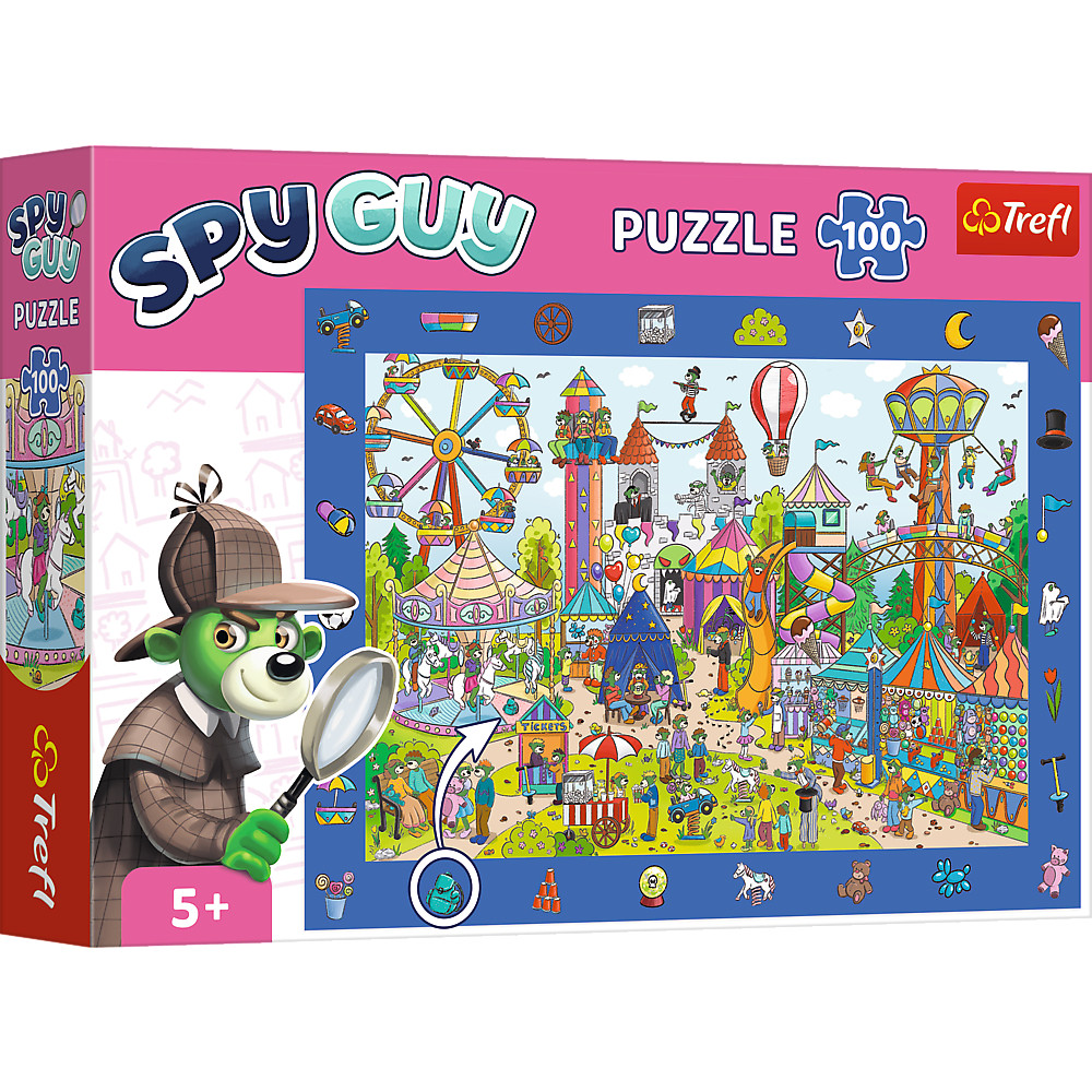 TREFL Jigsaw จิ๊กซอว์เด็ก 100 ชิ้น Spy Guy Observational Puzzle Amusement Park 5ปี+ นำเข้าจากยุโรป