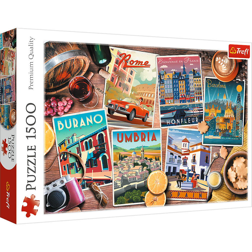 TREFL Jigsaw จิ๊กซอว์ จำนวน 1500 ชิ้น รุ่น Traveling around the Europe (85x58 cm.) ผลิตและนำเข้าจากยุโรป พร้อมส่ง
