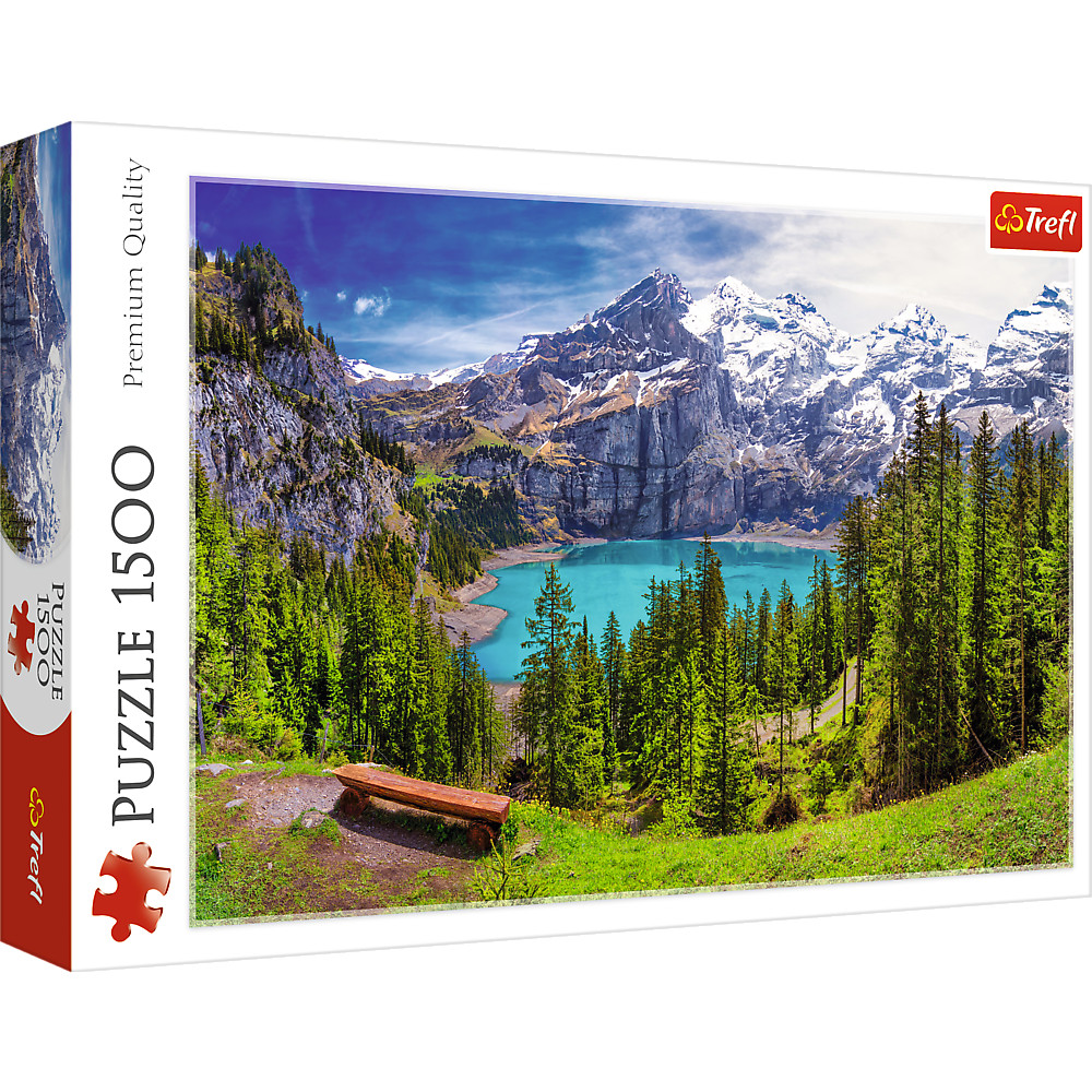 TREFL Jigsaw จิ๊กซอว์ จำนวน 1500 ชิ้น รุ่น Lake Oeschinen, Alps, Switzerland (85x58 cm.) ผลิตและนำเข้าจากยุโรป พร้อมส่ง