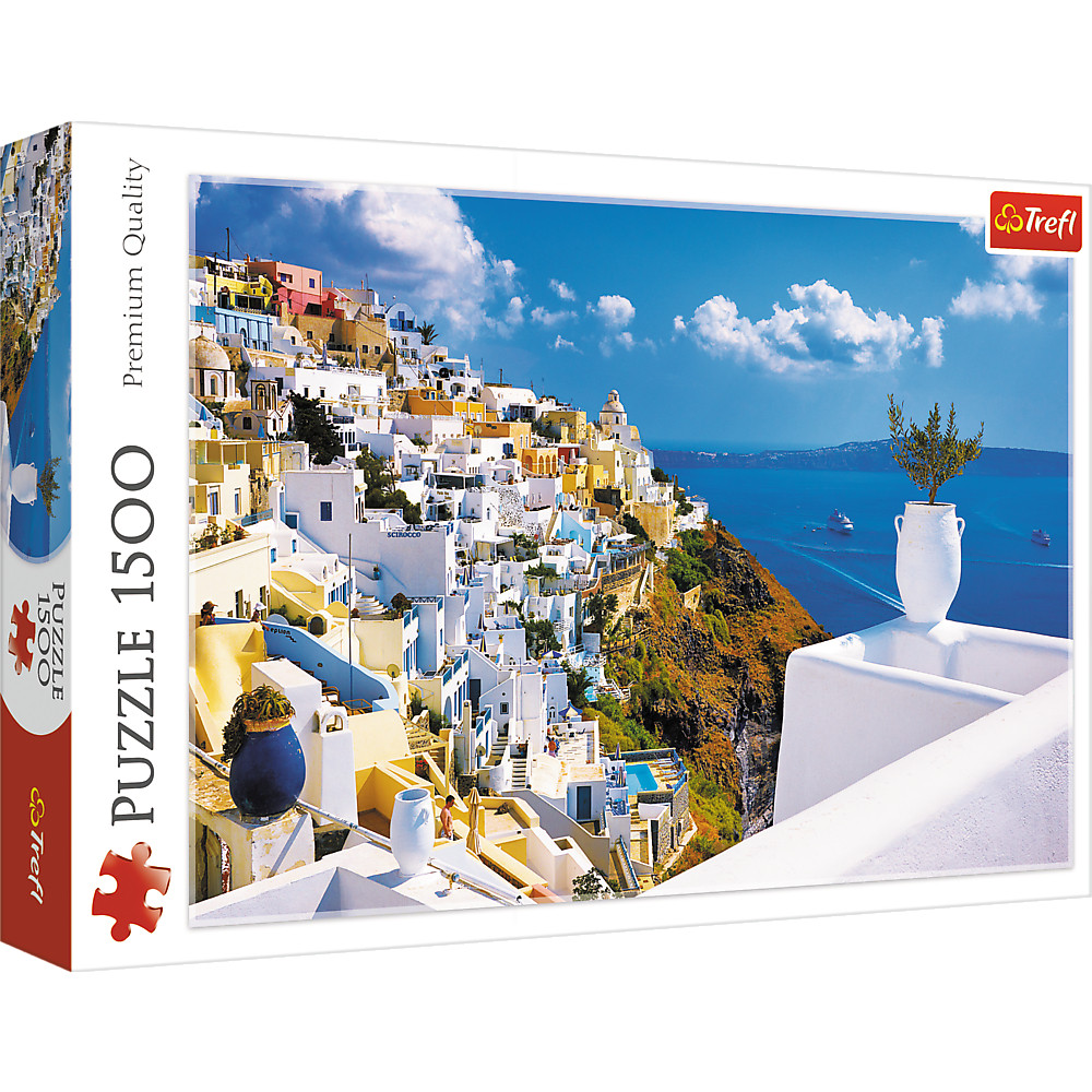 TREFL Jigsaw จิ๊กซอว์ 1500 ชิ้น รุ่น Santorini, Greece (85x58 cm.) ผลิตและนำเข้าจากยุโรป พร้อมส่ง