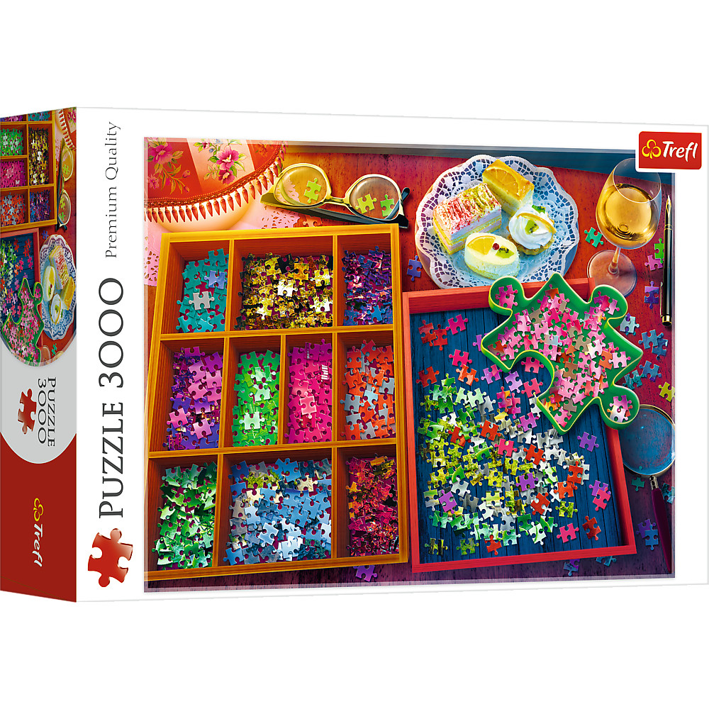 TREFL Jigsaw จิ๊กซอว์ 3000 ชิ้น รุ่น Evening with Puzzles (116x85 cm.) ผลิตและนำเข้าจากยุโรป