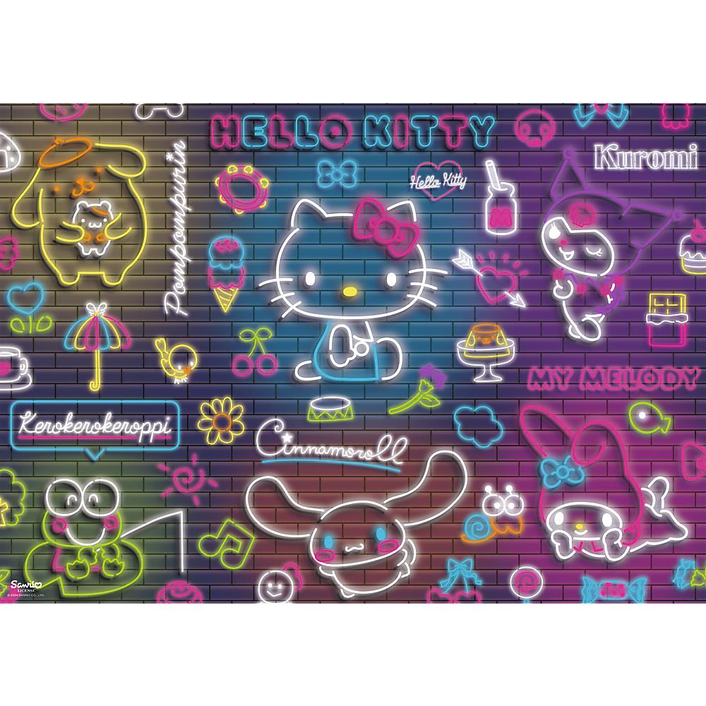 TREFL Jigsaw จิ๊กซอว์ คิตตี้ จำนวน 500 ชิ้น รุ่น Sanrio Neon Hello Kitty (48x34 cm.) ลิขสิทธิ์แท้ ผลิตและนำเข้าจากยุโรป