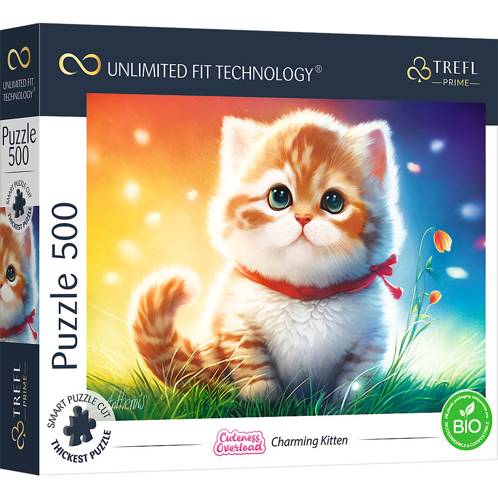 TREFL PRIME Jigsaw จิ๊กซอว์ 500 ชิ้น รุ่น Charming Kitten (48x34 cm.) ผลิตและนำเข้าจากยุโรป คุณภาพสูง พร้อมส่ง