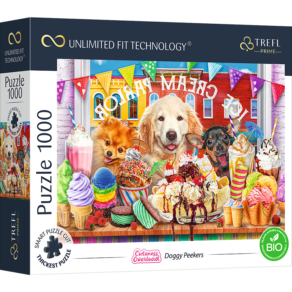 TREFL PRIME Jigsaw จิ๊กซอว์ 1000 ชิ้น รุ่น Doggy Peekers (68.3x48 cm.) ผลิตและนำเข้าจากยุโรป