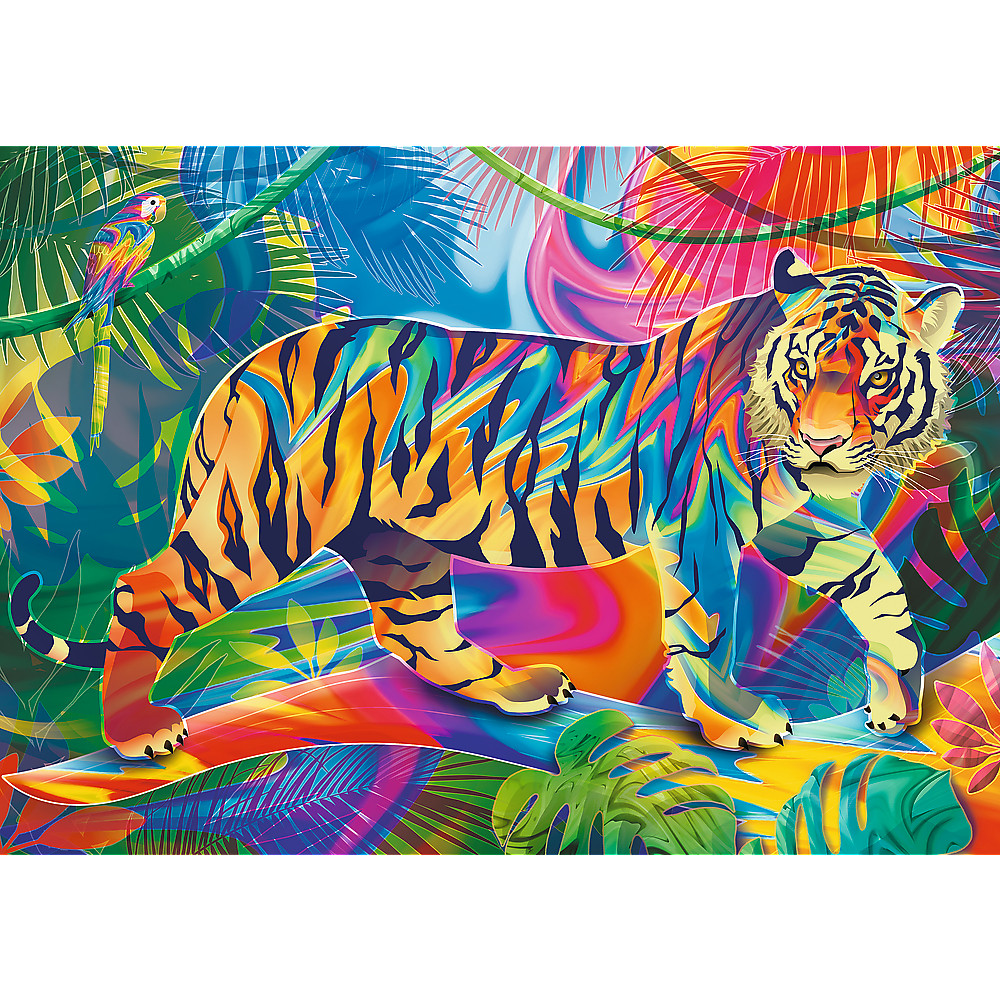 TREFL PRIME Jigsaw จิ๊กซอว์ จำนวน 500 ชิ้น รุ่น Tiger Encounter (48x34 cm.) นำเข้าจากยุโรป พร้อมส่ง