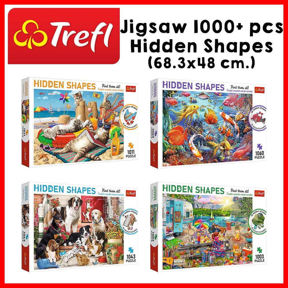 TREFL Jigsaw Hidden Shapes จิ๊กซอว์ รูปร่างปริศนา จำนวน 1000+ ชิ้น (68.3x48 cm.) ผลิตและนำเข้าจากยุโรป พร้อมส่ง