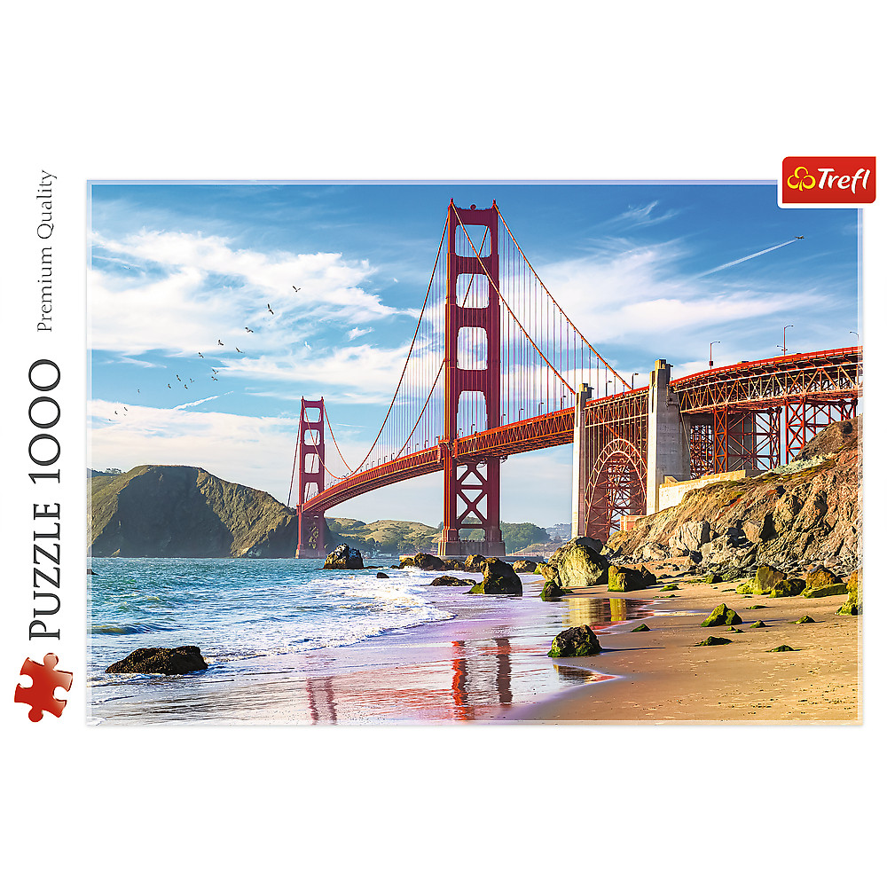 TREFL Jigsaw จิ๊กซอว์ จำนวน 1000 ชิ้น รุ่น Golden Gate Bridge, San Francisco, USA (68.3x48 cm.) นำเข้าจากยุโรป พร้อมส่ง