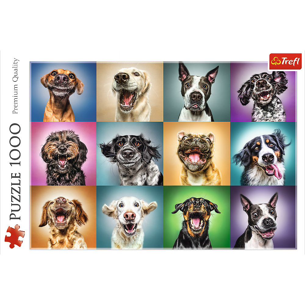TREFL Jigsaw จิ๊กซอว์ สุนัข จำนวน 1000 ชิ้น รุ่น Funny Dogs Portraits (68.3x48 cm.) นำเข้าจากยุโรป คุณภาพสูง พร้อมส่ง