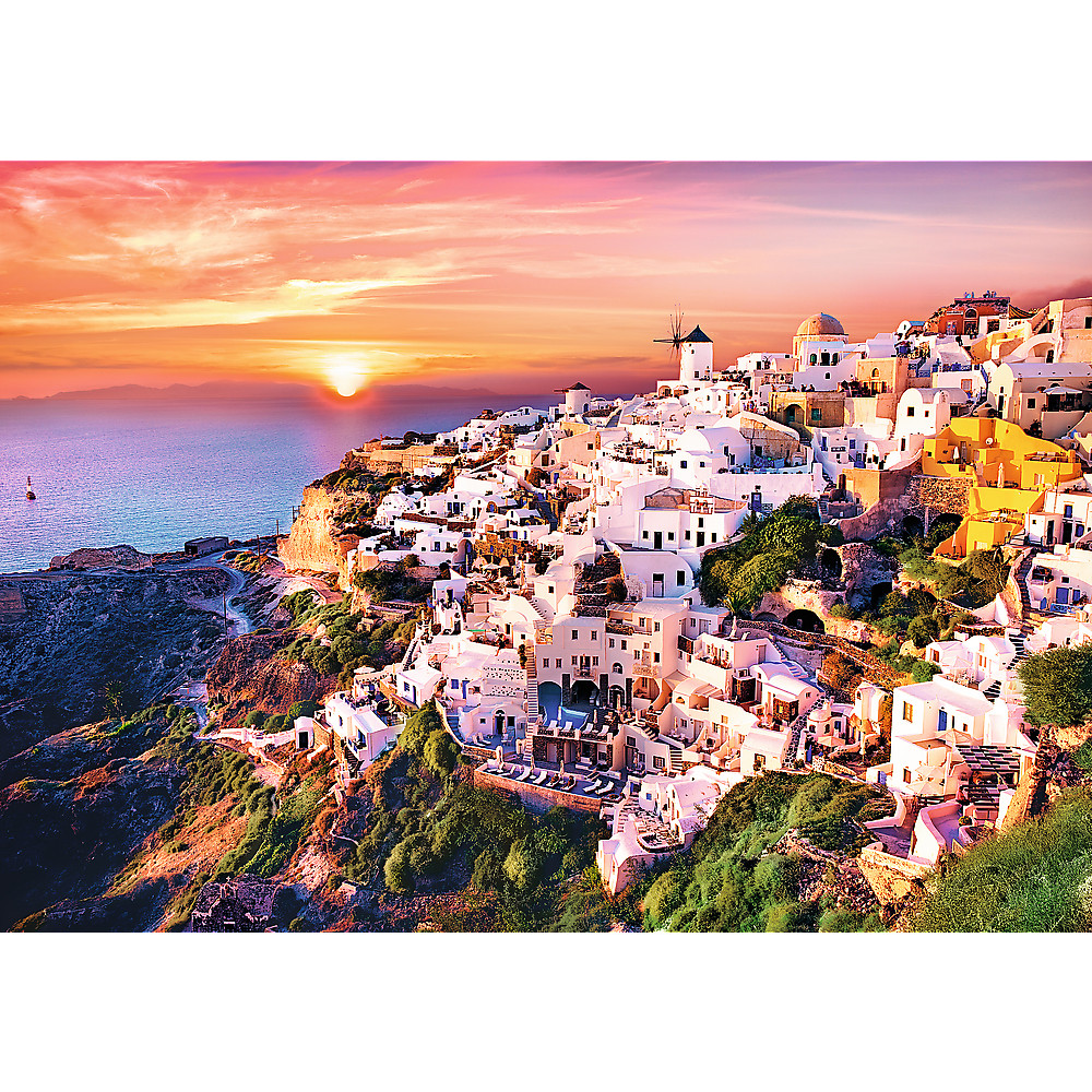 TREFL Jigsaw จิ๊กซอว์ จำนวน 1000 ชิ้น รุ่น Sunset Over Santorini, Greece (68.3x48 cm.) นำเข้าจากยุโรป คุณภาพสูง พร้อมส่ง