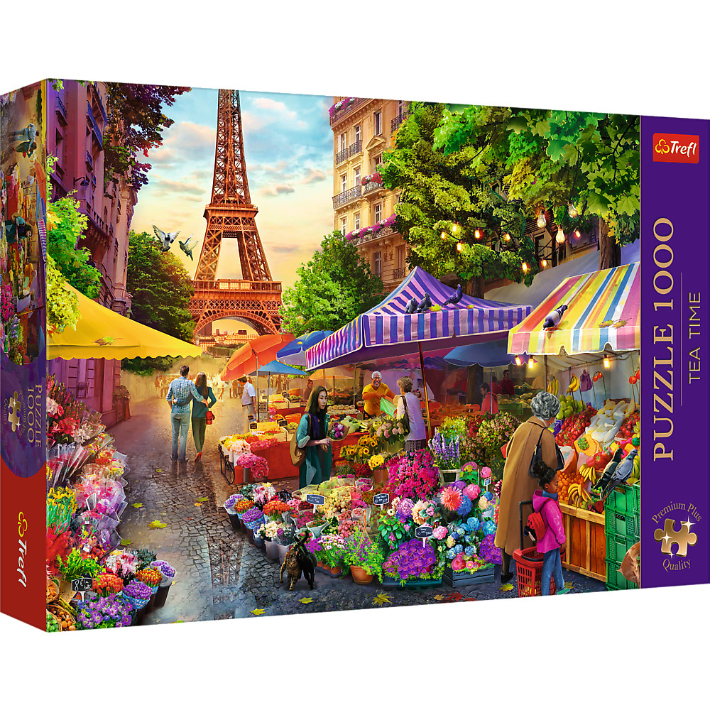 TREFL Premium Plus Jigsaw จิ๊กซอว์ 1000 ชิ้น รุ่น Flower Market, Paris (68.3x48 cm.) ผลิตและนำเข้าจากยุโรป