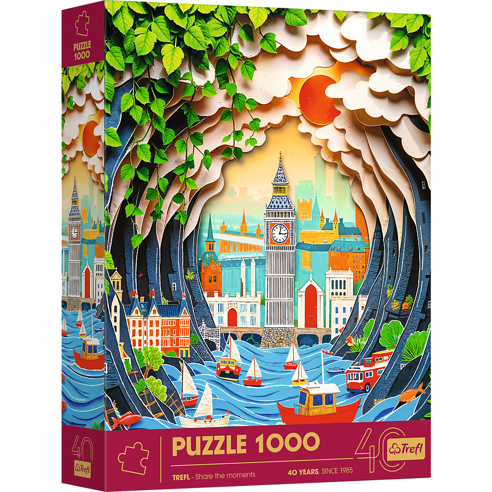 TREFL Premium Plus Jigsaw จิ๊กซอว์ 1000 ชิ้น รุ่น 40th London 3D Puzzle Paper Art (48x68.3 cm.) ผลิตและนำเข้าจากยุโรป