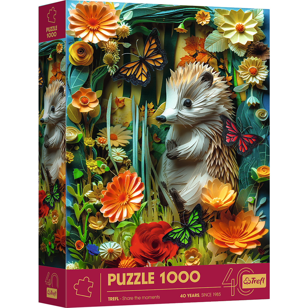 TREFL Premium Plus Jigsaw จิ๊กซอว์ 1000 ชิ้น รุ่น 40th Hedgehog 3D Puzzle Paper Art (48x68.3 cm.) ผลิตและนำเข้าจากยุโรป