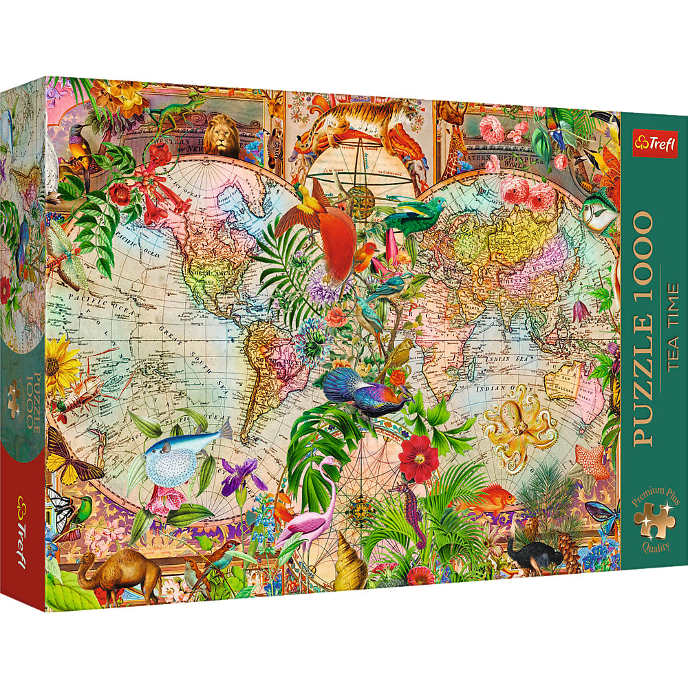 TREFL Premium Plus Jigsaw จิ๊กซอว์ 1000 ชิ้น รุ่น Antique World Map (68.3x48 cm.) ผลิตและนำเข้าจากยุโรป