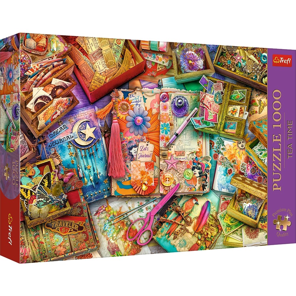 TREFL Premium Plus Jigsaw จิ๊กซอว์ 1000 ชิ้น รุ่น The Journaler's Desk (68.3x48 cm.) ผลิตและนำเข้าจากยุโรป พร้อมส่ง
